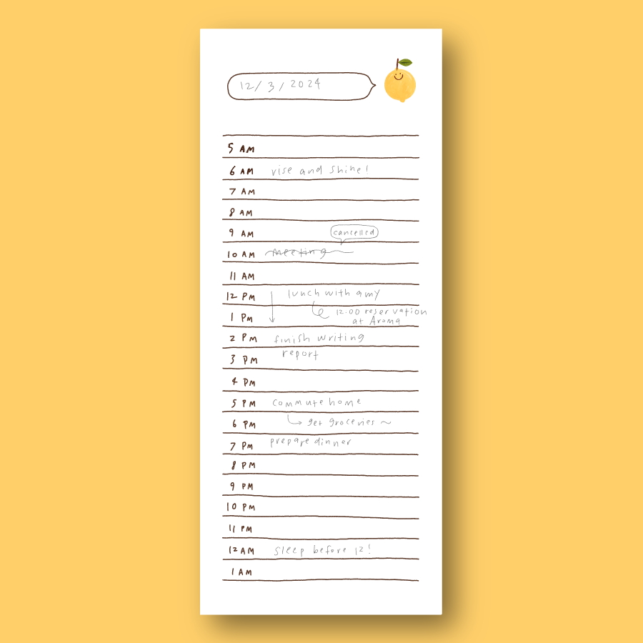 Lemon Timetable Notepad