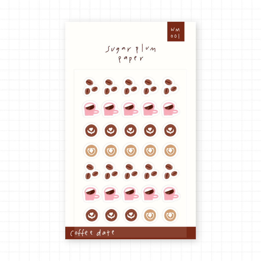 Coffee Date - Mini Washi Sticker Sheet