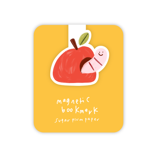 Apple Worm - Magnetic Bookmark