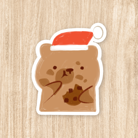 Christmas Benji Bear - Vinyl Sticker