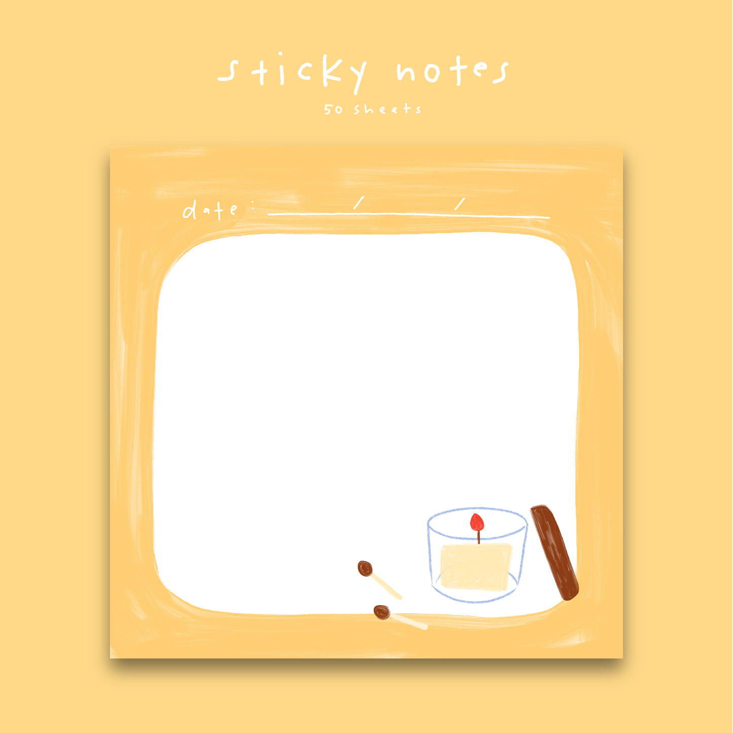 Cozy Candle - Blank POST-IT® Notes - 3X3"