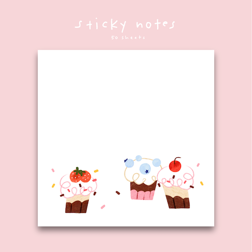 Cupcake Party - Blank POST-IT® Notes - 3X3"