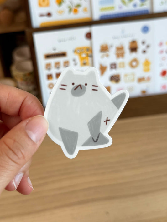 Grey Cat Vinyl Sticker