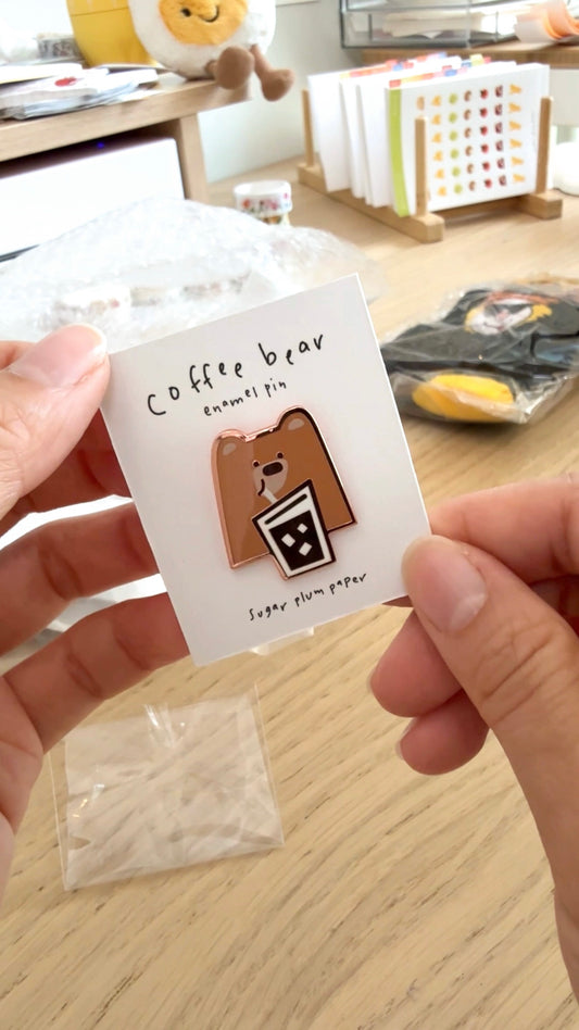 Coffee Bear Enamel Pin