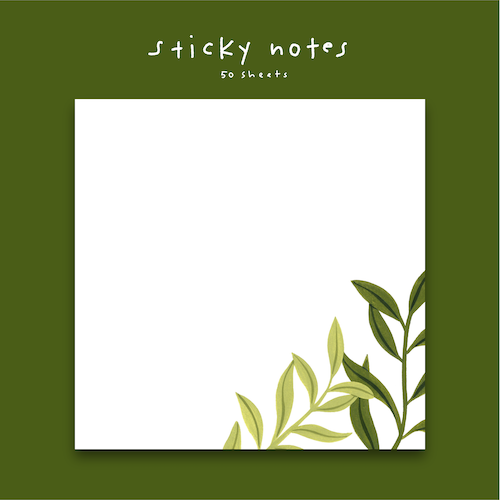 Leaves - Blank Sticky Notes - 3X3"