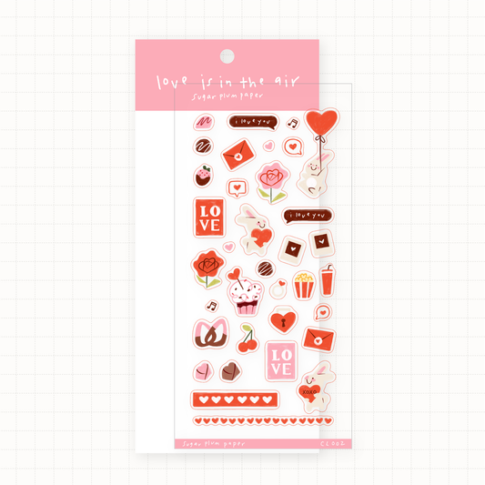 Love is in the air - Clear Deco Sticker Sheet