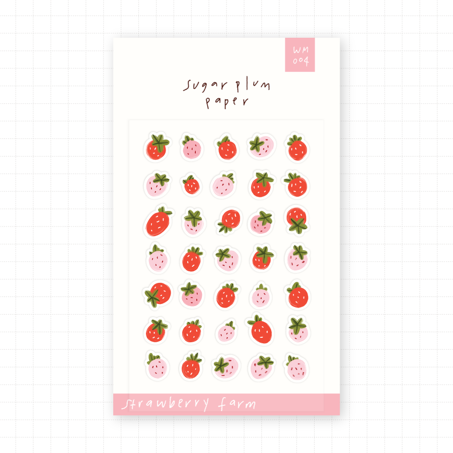 Strawberry Farm - Mini Washi Sticker Sheet