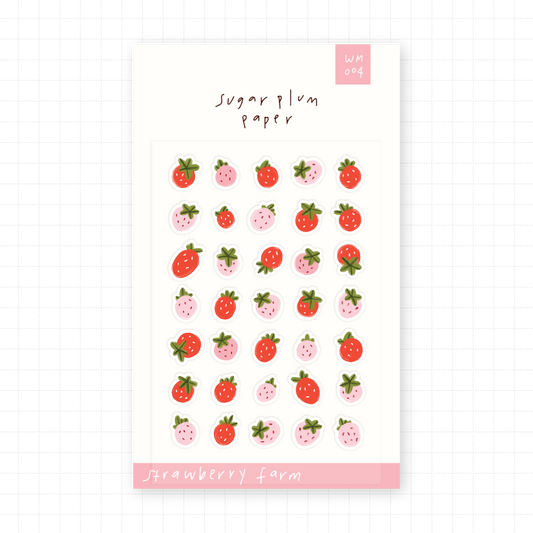 Strawberry Farm - Mini Washi Sticker Sheet