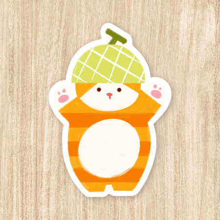 Mofusand-Inspired Melon Cat - Vinyl Sticker