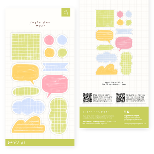 Basics 1 - Washi Sticker Sheet