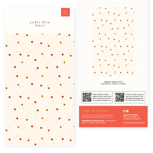 Ladybug Pattern - Washi Sticker Sheet