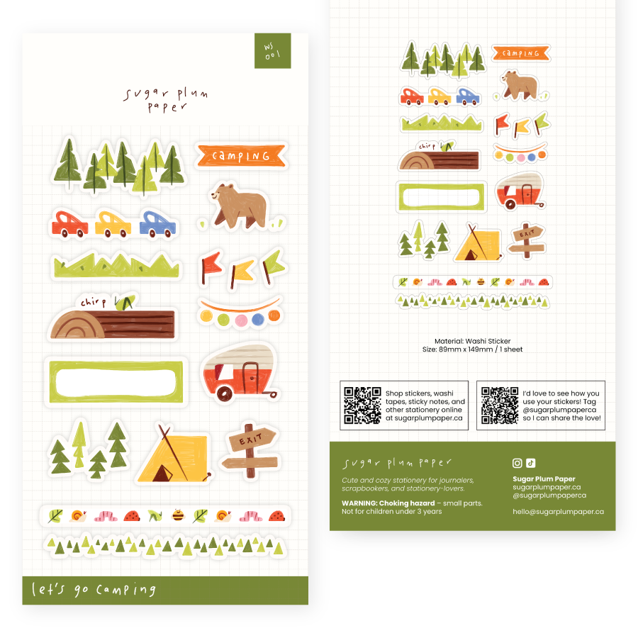 Let's Go Camping - Washi Sticker Sheet