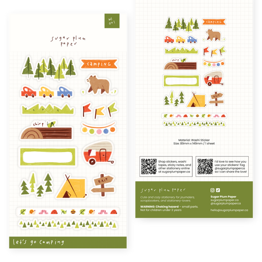 Let's Go Camping - Washi Sticker Sheet