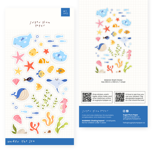 Under the Sea - Washi Sticker Sheet