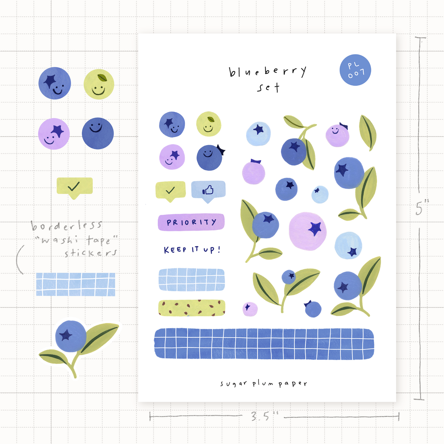 Blueberries - Sticker Sheet