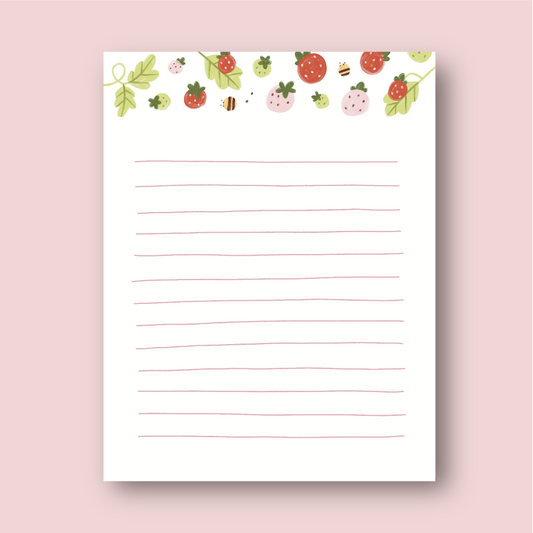 Strawberry Memo Pad  | 4.25" X 5.5"
